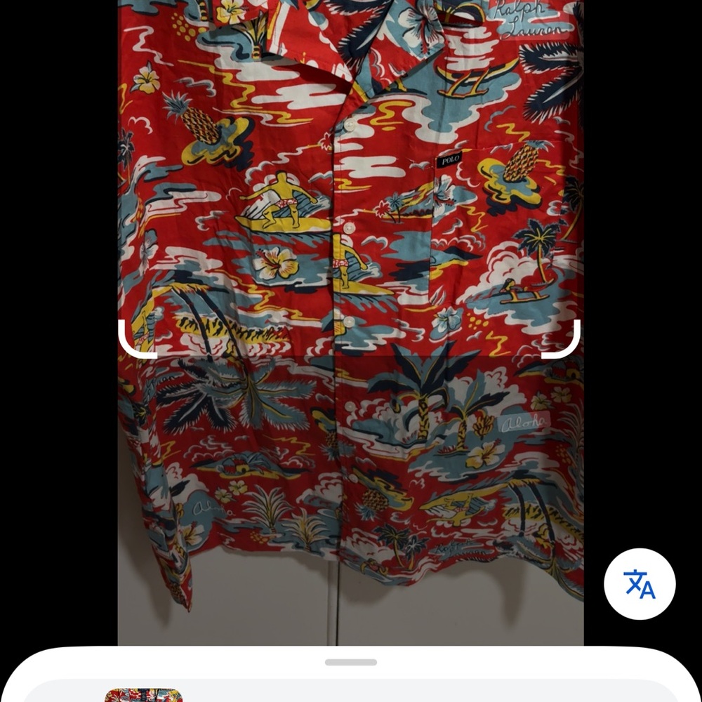 Lauren Ralph Lauren men’s red classic Hawaiian pattern short sleeve shirt NWOT - Picture 2 of 4